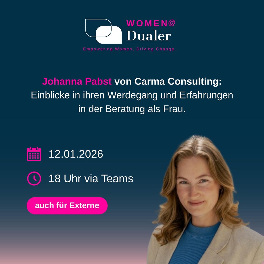 Women@Dualer Talk mit Johanna Pabst von Carma Consulting